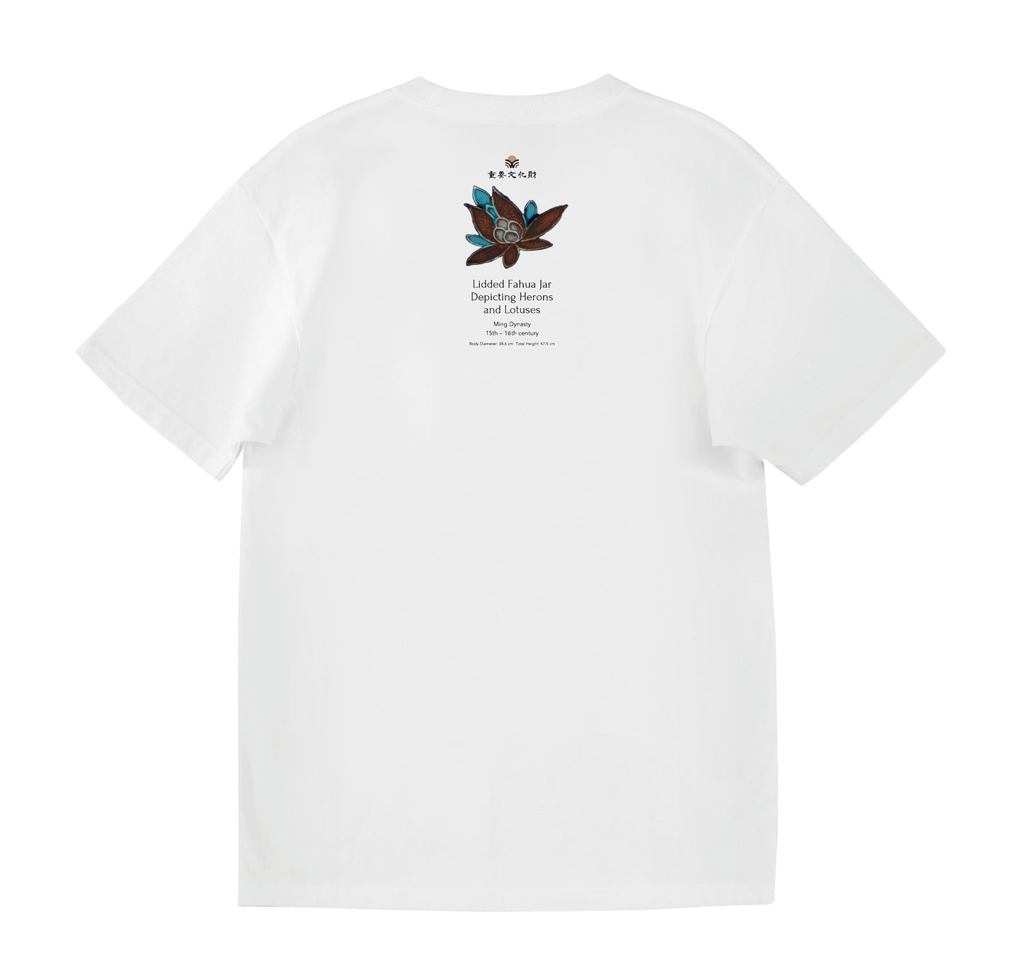 Lidded Fahua Jar Depicting Herons and Lotuses